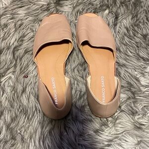 Franco Sarto Women's Beige Open-Toe Flats